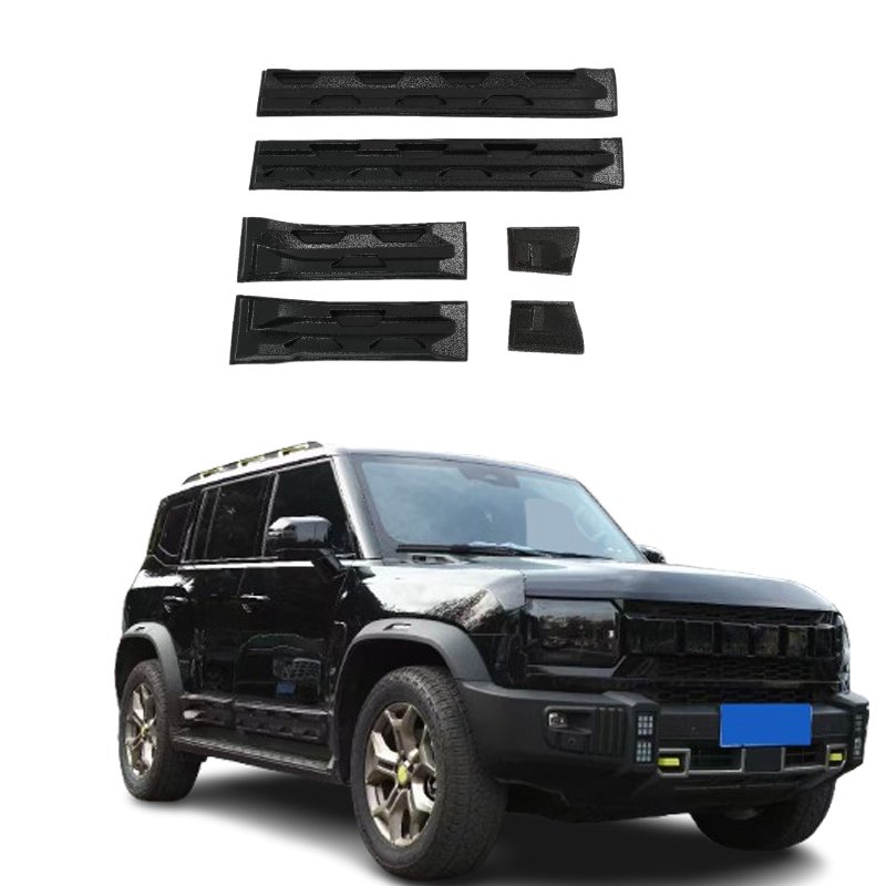 Black Color Auto Body Kits Car Accessories 6PCS Side Skirt Extension Skirts Winglet Door Trim for Jetour T2 2024 2025